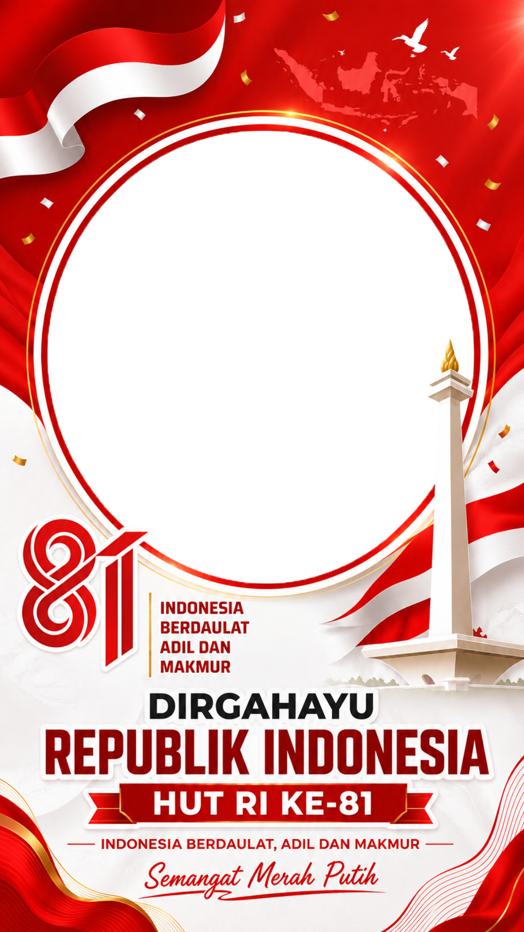 Twibbon HUT RI Ke-81 (Potrait)